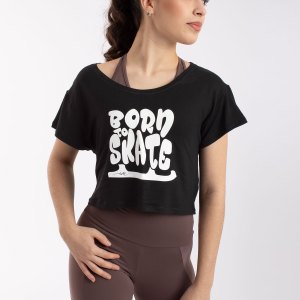 Intermezzo Born to skate crop top, Black