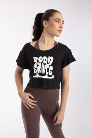 Intermezzo Born to skate crop top, Black