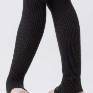 Intermezzo knitted leg warmers, black, 65cm