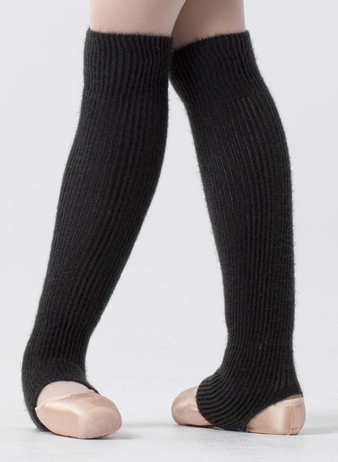 Intermezzo knitted leg warmers, black, 65cm