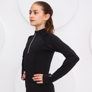 JIV Lead half zip top, black, girls