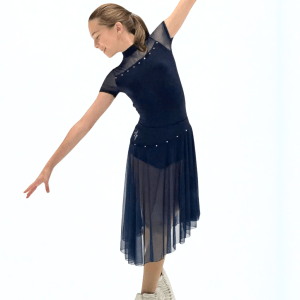Ginny ice dance dress, black net