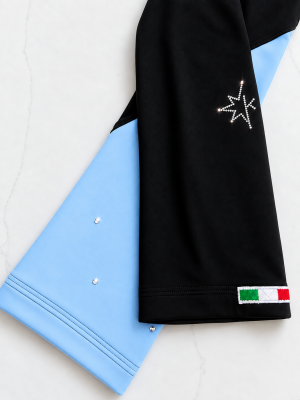 Karisma Leggings in Black with Sky Blue Insert